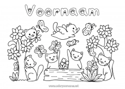 Gratis tekening Bloemen Kat Dier Boom Honden en katten