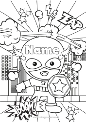 Free colouring Hero Cityscape