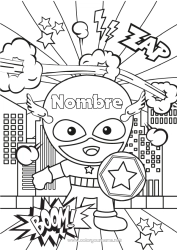 Niño página para colorear Héroe Paisaje urbano