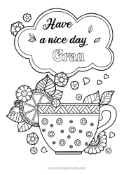 Free colouring Mug Positive Tea Drink