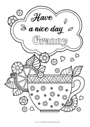 Child coloring page Mug Positive Tea Drinks