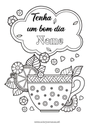 Desenho para personalizar Caneca Positivo Chá Bebida