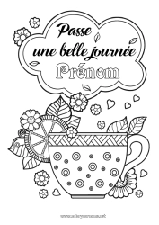 Coloriage gratuit Tasse Positif Thé Boisson