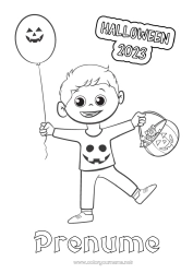 Pagină de colorat personalizată O bomboană sau o farsă? Halloween Băiat 2023 Înscriere 