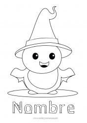 Colorear gratis Fantasma Lindo Halloween Sombrero