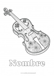 Dibujo libre Música Dibujos complejos para colorear Día Mundial de la Música Instrumentos de música Violín