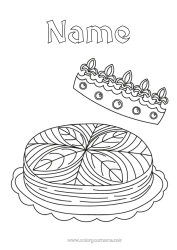 Free colouring Crown Epiphany Kings' Cake