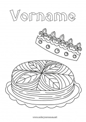 Kostenlose Malvorlage Krone Epiphanie Dreikönigskuchen