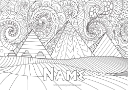 Free coloring Egypt Complex coloring pages Africa Country Pyramid