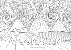 Gratis tekening Egypte Complex Kleurplaten Afrika Land Piramide Geschiedenis