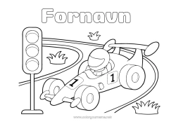 Gratis tegning Sport Kjøretøy Formel 1 Løp Racerbil Racerbiler og baner Motorsport