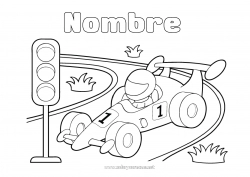 Colorear gratis Sport Vehículos Fórmula 1 Carrera Coche de carreras Vehículos de carreras y pistas Deportes de motor