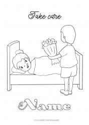 Coloring to customize Sick Bed