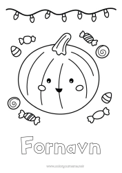 Gratis farvelægning Slik Græskar Sød Kawaii