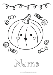 Free colouring Sweets Pumpkin Cute Cute
