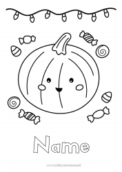 Free coloring Sweets Pumpkin Cute Kawaii