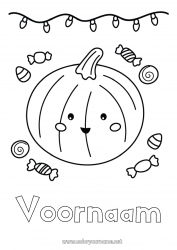 Gratis tekening Snoepjes Pompoen Schattig Kawaii