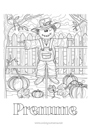 Pagină de colorat personalizată Ferma Zentangle Spaventapasseri