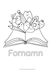 Gratis färgläggning Söt Bok Läsning