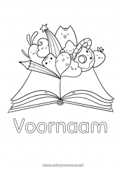 Gratis kleurplaat Kawaii Boek Lezen