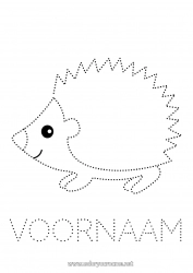 Gratis kleurplaat Egel Dier Eenvoudige kleurplaten Trace et colorie Bosdieren