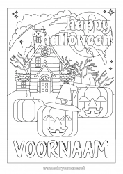 Gratis tekening Pompoen Halloween Jack O'Lantern Spookhuis Inscriptie 'halloween'