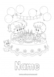 Free coloring Cake Birthday Party Girl Boy