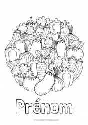 Coloriage gratuit Citrouille Mandala Légumes Carotte