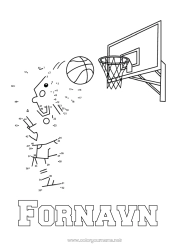 Farvelægningssiden tilpasning Sport Ciffer Børneaktiviteter Forbindelsespunkter Basketball Holdidræt Tal at forbinde