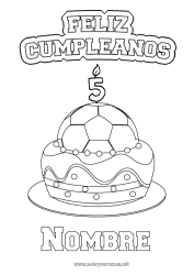 Dibujo libre Tarta Fútbol Balón de fútbol Cumpleaños Globos Mensaje de feliz cumpleaños (inglés) Edad personalizable Deportes en equipo