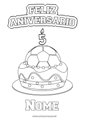 Desenho grátis Bolo Futebol Bola de futebol Aniversário Bolas Feliz aniversário (francês) Mensagem Idade comemorada personalizável Sports d'équipe