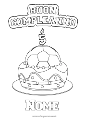 Colorazione gratuita Torta Calcio Palla da calcio Compleanno Palloncini Buon compleanno (francese) Messaggio Età festeggiata personalizzabile Sport di squadra