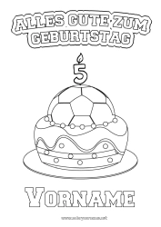 Malvorlage anpassen Kuchen Fußball Fußball Geburtstag Luftballons Alles Gute zum Geburtstag (Französisch) Nachricht Angepasstes Geburtstagsalter Mannschaftssportarten