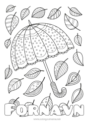 Gratis tegning Efterår Blade Paraply Doodle Zentangle