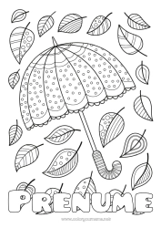 Pagină de colorat personalizată Toamnă Frunze Umbrelă Doodle Zentangle