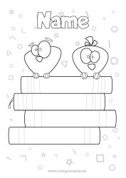 Colouring to customise Book Reading Cartoon