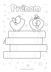 Coloriage gratuit Livre Lecture Cartoon