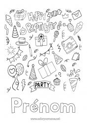 Coloriage gratuit Anniversaire