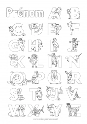 Dessin gratuit Activités enfants Animal Alphabet