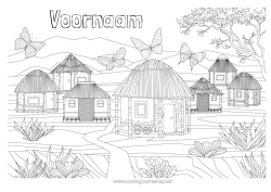 Gratis tekening Vlinder Huis Complex Kleurplaten Afrika Insecten
