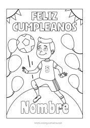 Colorear para personalizar Fútbol Balón de fútbol Cumpleaños Mensaje de feliz cumpleaños (inglés) Edad personalizable Deportes en equipo