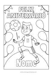 Desenho grátis Futebol Bola de futebol Aniversário Feliz aniversário (francês) Mensagem Idade comemorada personalizável Sports d'équipe