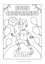 Colorare per personalizzare Calcio Palla da calcio Compleanno Buon compleanno (francese) Messaggio Età festeggiata personalizzabile Sport di squadra