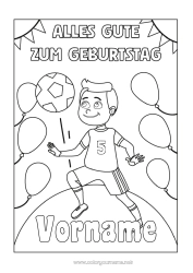 Malvorlage anpassen Fußball Fußball Geburtstag Alles Gute zum Geburtstag (Französisch) Nachricht Angepasstes Geburtstagsalter Mannschaftssportarten