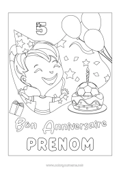 Coloriage gratuit Gâteau Football Ballon de foot Cadeaux Anniversaire Joyeux anniversaire (français) Message Age fêté personnalisable Sports d'équipe