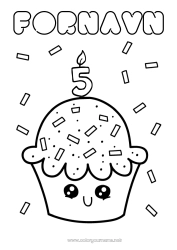 Gratis tegning Stearinlys Kage Fødselsdag Kawaii