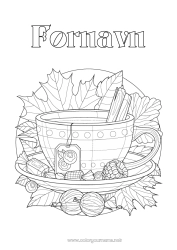 Farvelægningssiden tilpasning Te Drik Komplekse farvelægninger Zentangle