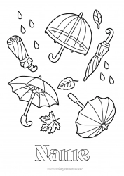 Free coloring Umbrella Rain