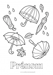 Coloriage gratuit Parapluie Pluie