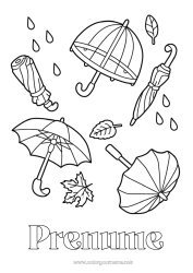 Pagină de colorat personalizată Umbrelă Plouă